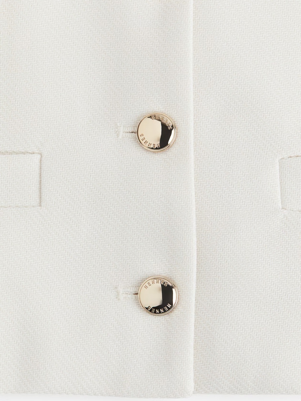 H&M Cream Cropped Round-Neck Blazer with Gold Buttons - Picture 2 of 7